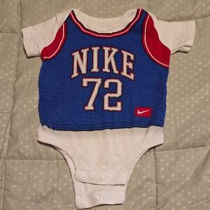 Nike White and Red Baby Bodysuit
